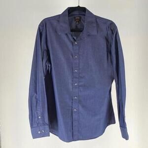 Classic Men's Long Sleeve Shirt - Elegant Navy Blue
